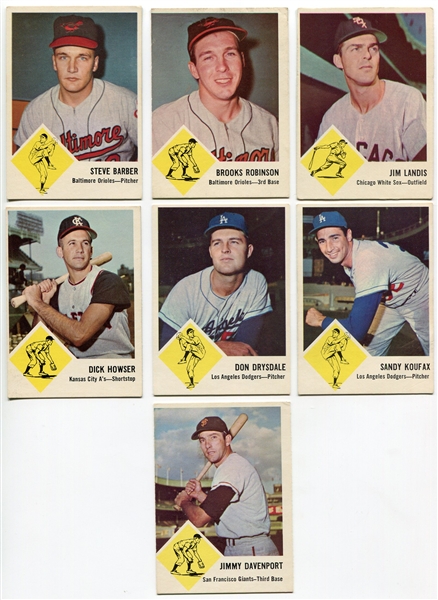 1963 Fleer Baseball Lot of 7 Different w/HOFers
