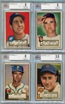 1952 Topps Lot of 4 Different BVG Graded