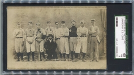 Circa 1910's RPPC Baseball Team Photo with Negro Batboy SGC 40