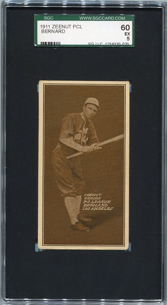 E136 1911 Zeenut Bernard Los Angeles SGC 60 Highest Graded
