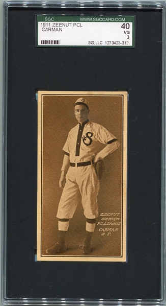 E136 1911 Zeenut Carman San Francisco SGC 40