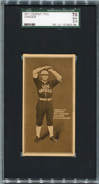 E136 1911 Zeenut Criger Los Angeles SGC 70 Highest Graded