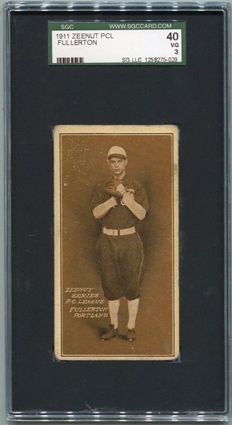 E136 1911 Zeenut Fullerton Portland SGC 40 Highest Graded