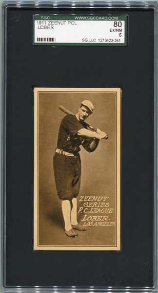 E136 1911 Zeenut Lober Los Angeles SGC 80 Highest Graded