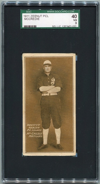 E136 1911 Zeenut  McCredie Portland SGC 40