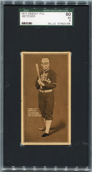 E136 1911 Zeenut Metzger Los Angeles SGC 60 Highest Graded