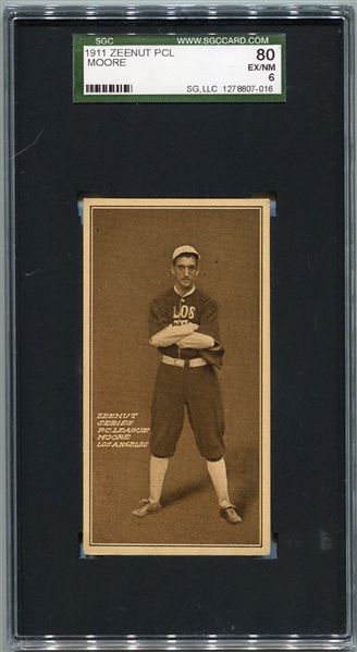 E136 1911 Zeenut Moore Los Angeles Small Pose SGC 80 Highest Graded