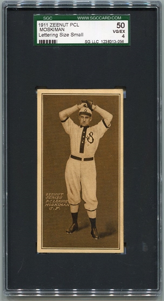 E136 1911 Zeenut Moskiman San Francisco Small Size Lettering SGC 50