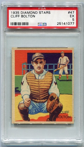 R327 1935 Diamond Stars #47 Cliff Bolton Washington Senators PSA 5