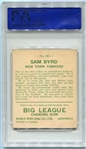 V353 1933 Goudey World Wide Gum #86 Sam Byrd New York Yankees PSA 5