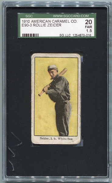 E90-3 Rollie Zeider Chicago White Sox SGC 20
