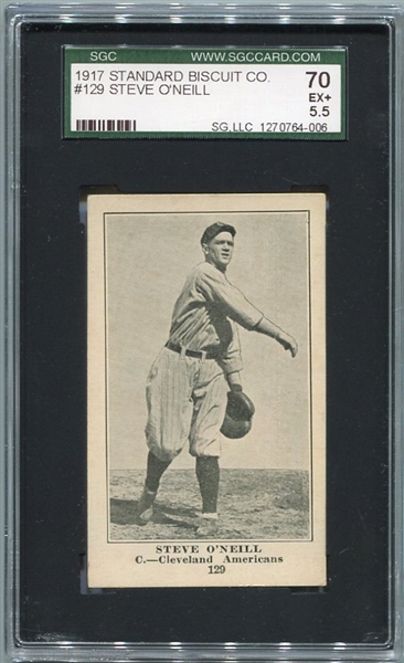 D350-2 Standard Biscuit #129 Steve ONeill Cleveland SGC 70 Highest Graded