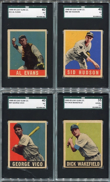 1948-49 Leaf Lot of 4 All SGC Graded 
