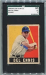 1948-49 Leaf #49 Del Ennis Philadelphia Phillies Rookie Card SGC 60
