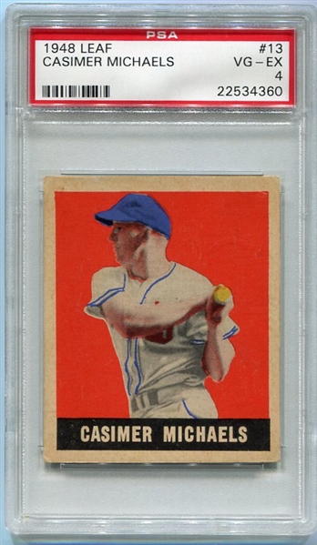 1948-49 Leaf #13 Casimer Michaels SP PSA 4