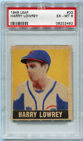 1948-49 Leaf #33 Harry Lowrey SP PSA 6
