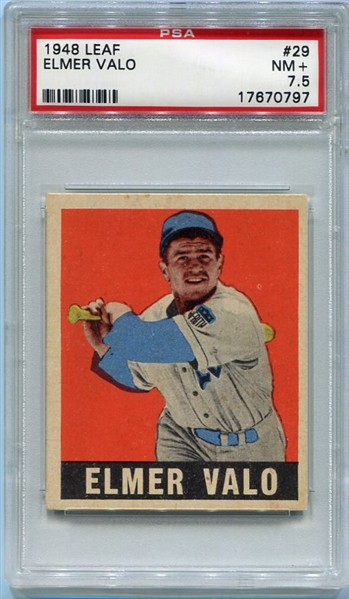 1948-49 Leaf #29 Elmer Valo Philadelphia As PSA 7.5