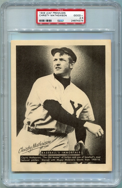 1949 Leaf Premium Christy Mathewson PSA 2.5