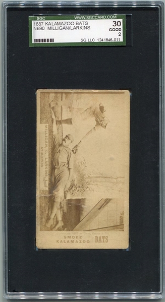 N690 Kalamazoo Bats Jocko Milligan / Henry Larkins SGC 30