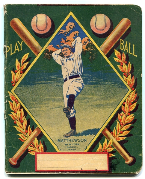 Circa 1910 Christy Mathewson / Walter Johnson Color Cover Notebook