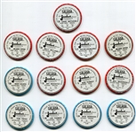 1963 Salada-Junket Coin Lot of 13 Mostly Different With HOFers
