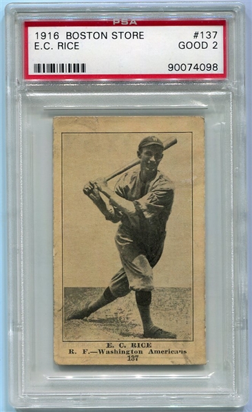 H801-8 1917 Boston Store #137 E. C. "Sam" Rice PSA 2