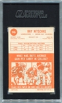 1963 Topps Football #96 Ray Nitschke Rookie Card SGC 80