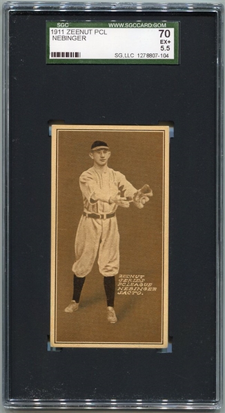 E136 1911 Zeenut Richard Nebinger Sacramento SGC 70 Highest Graded!