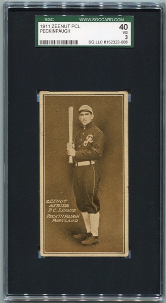 E136 1911 Zeenut Roger Peckinpaugh Portland SGC 40