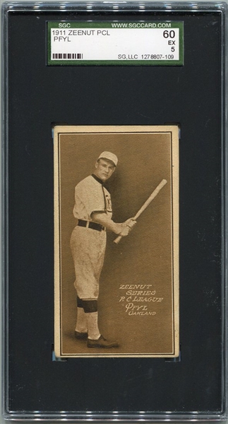 E136 1911 Zeenut Monte Pfyl Oakland SGC 60 Highest Graded!