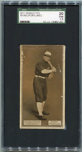 E136 1911 Zeenut John Ryan Portland Name in Box SGC 20
