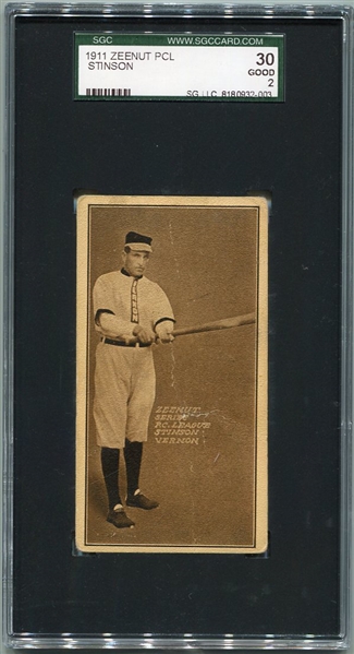 E136 1911 Zeenut George Stinson Vernon Medium Pose SGC 30