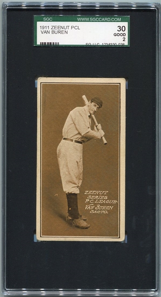 E136 1911 Zeenut Deacon Van Buren Sacramento SGC 30