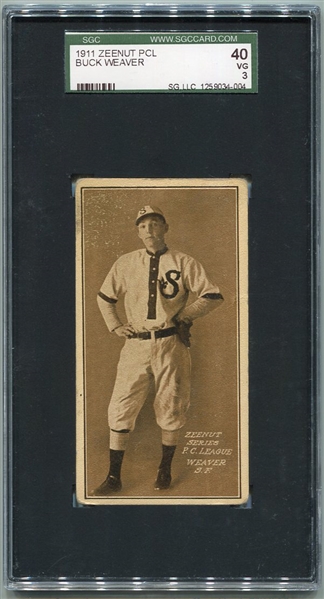 E136 1911 Zeenut Buck Weaver San Francisco SGC 40