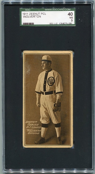 E136 1911 Zeenut Harry Wolverton Oakland SGC 40