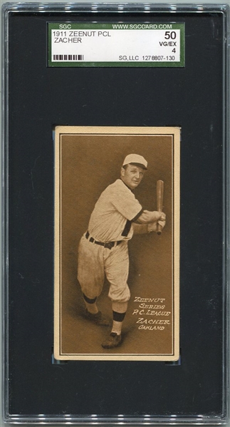 E136 1911 Zeenut Elmer Zacher Oakland SGC 50