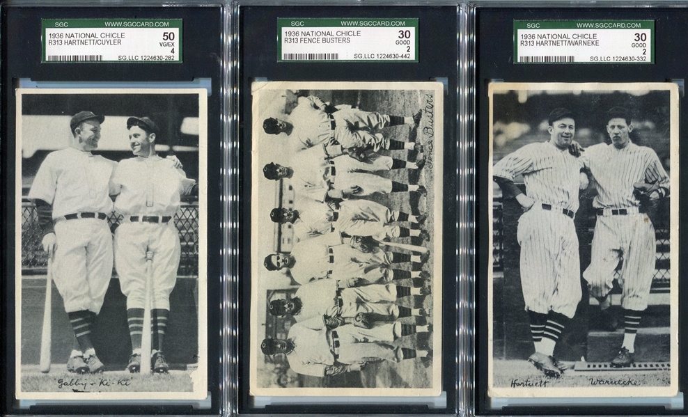 R313 National Chicle Fine Pen Lot of 3 SGC Graded