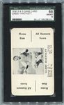 1936 S & S Game Card Gabby Hartnett SGC 88