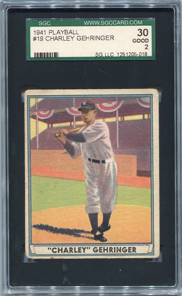 R336 1941 Play Ball #19 Charley Gehringer SGC 30