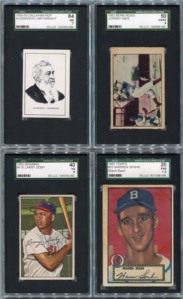1950s 4 Card HOF Lot All SGC Graded