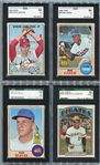1967-1972 4 Card HOFer Lot Carlton, Seaver, Carew and Clemente ALL SGC Graded