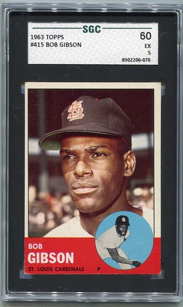 1963 Topps #415 Bob Gibson SGC 60