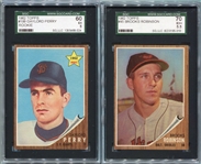 1962 Topps #45 Brooks Robinson & #199 Gaylord Perry RC Both SGC Graded