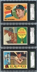 1960 Topps Trio of SGC Graded HOFers Mathews, McCovey and Yaz