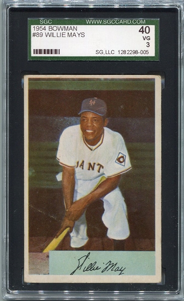 1954 Bowman #89 Willie Mays SGC 40