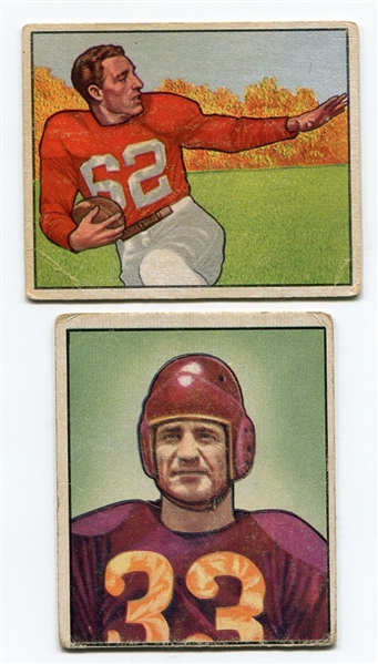 1950 Bowman Football #100 Sammy Baugh & #129 Charlie Trippi