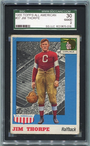 1955 Topps All-American #37 Jim Thorpe SGC 30