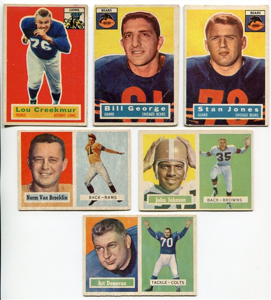 1956 & 1957 Topps Football Lot of 6 Different HOFers