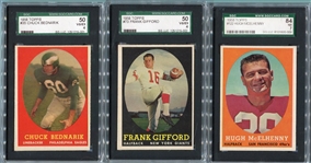 1958 Topps Football Lot of 3 SGC Graded HOFers