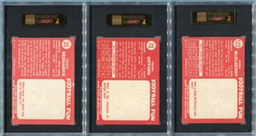 1958 Topps Football Lot of 3 SGC Graded HOFers